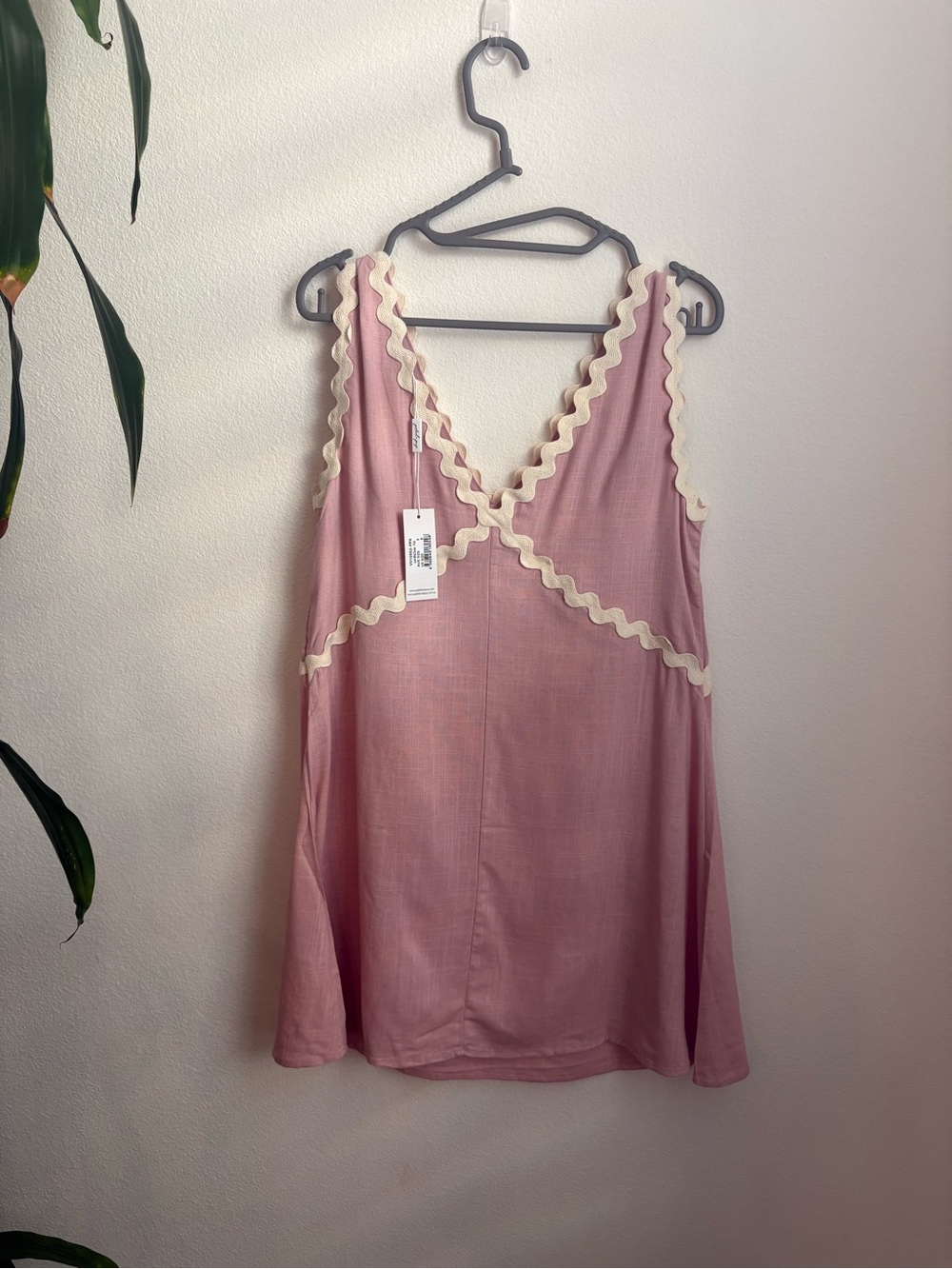 Petal & Pup Pink Linen Blend Sleeveless Mini Dress Clean Girl Minimalist